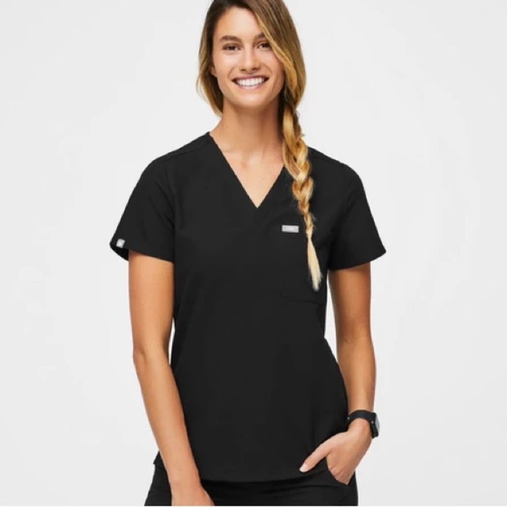 Figs Catarina scrub top - black - size XXS